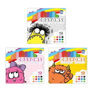 Monster Triangle Plastic Crayons