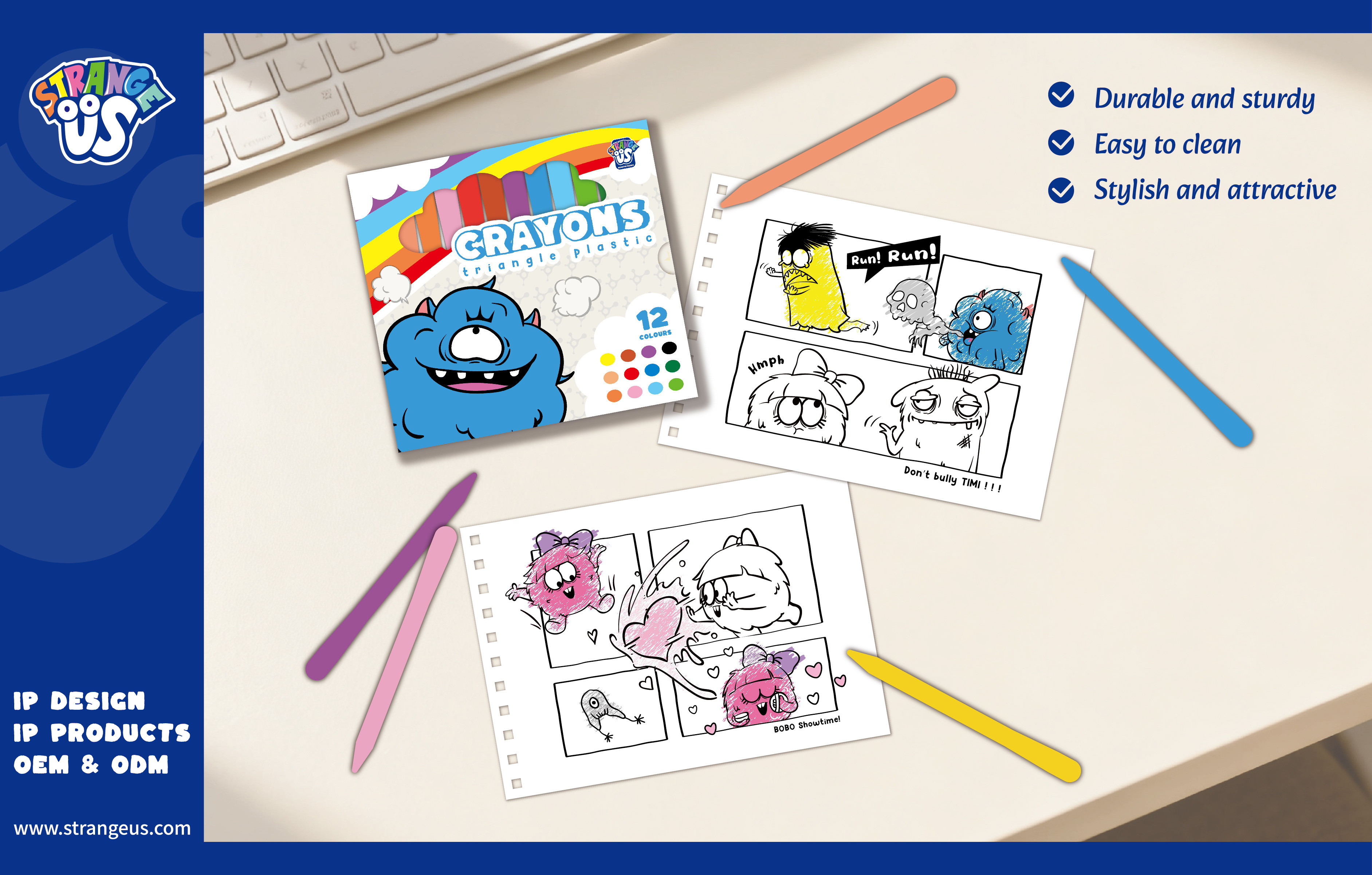 Cute Monster Click Pens