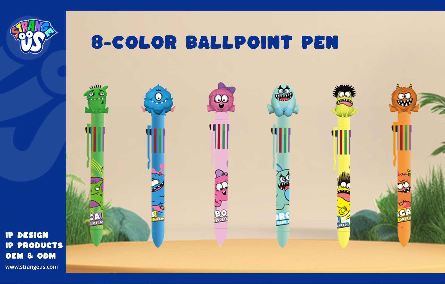 Cute Monster Click Pens