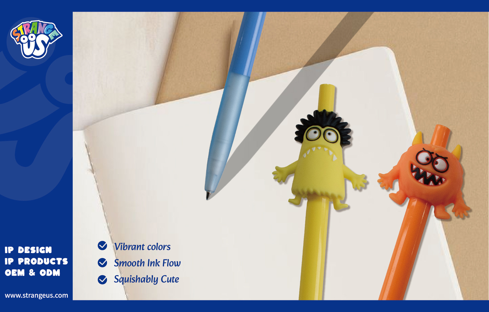 Cute Monster Click Pens