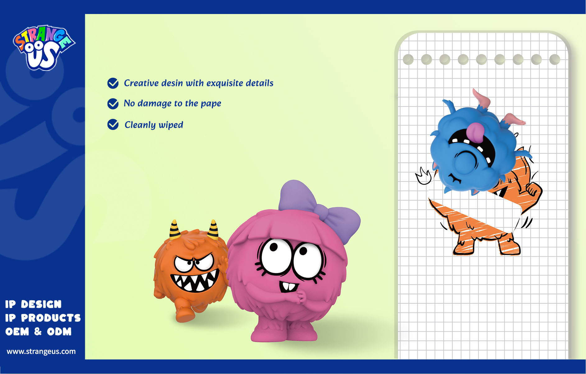 Cute Monster Click Pens