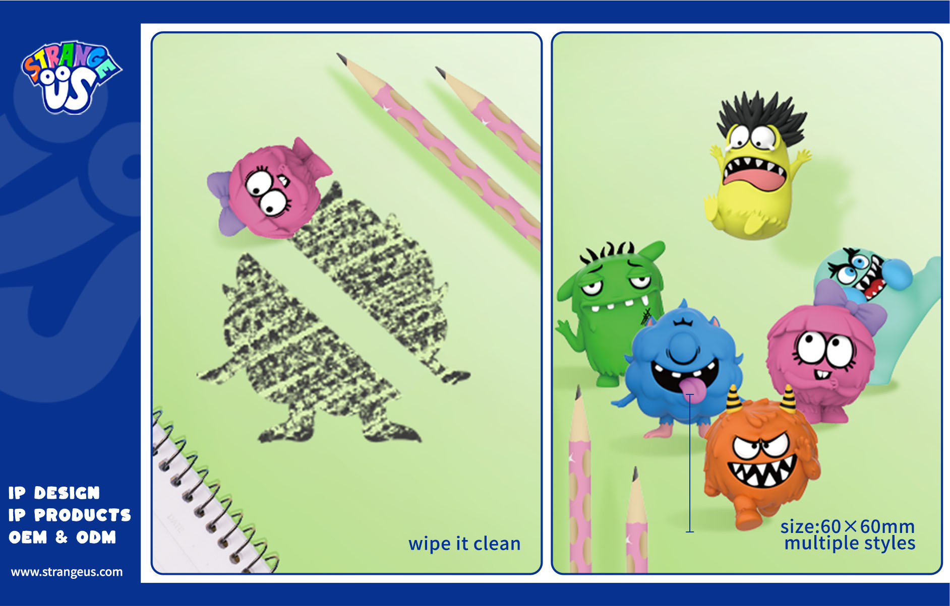 Cute Monster Click Pens
