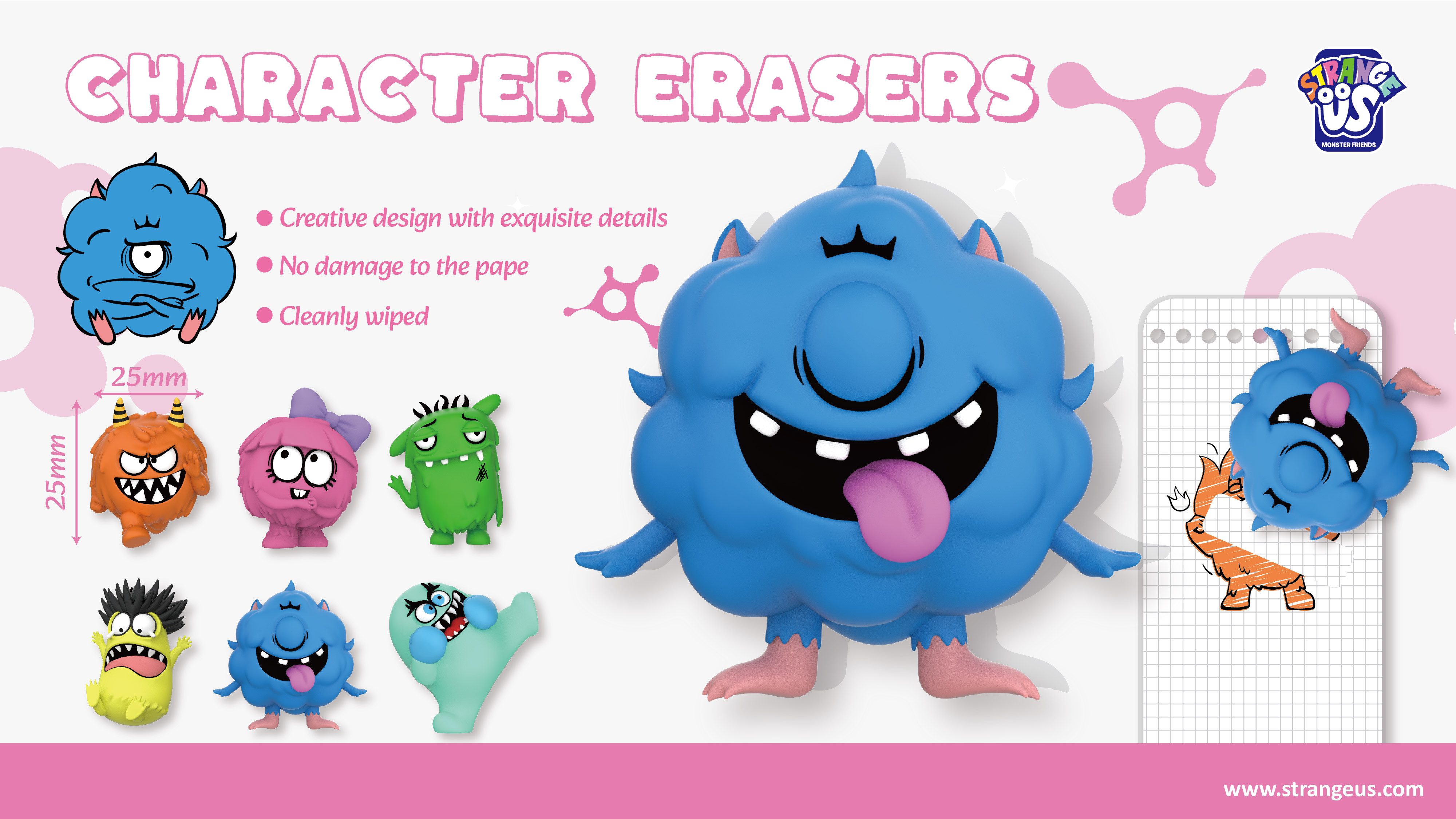Cute Monster Click Pens