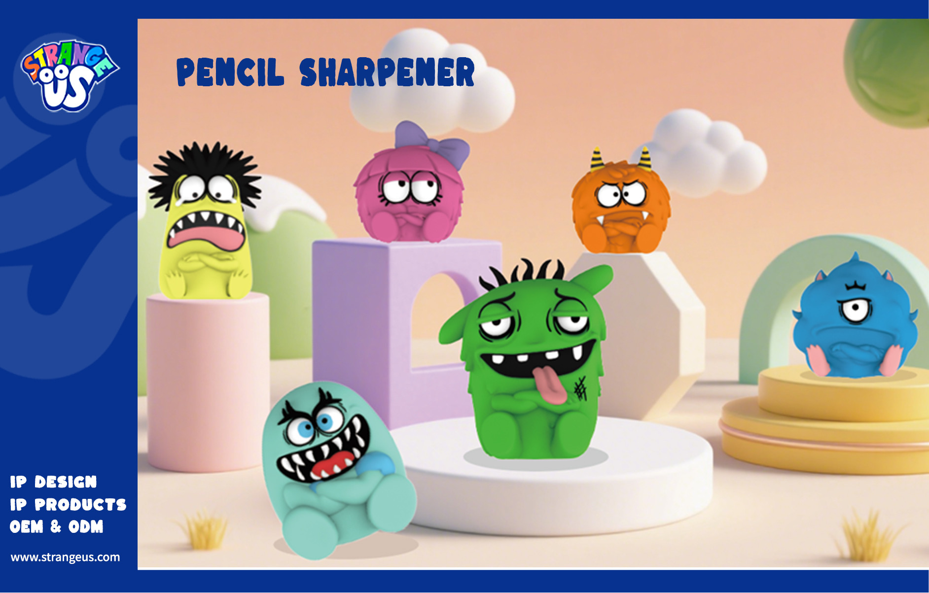 Cute Monster Click Pens