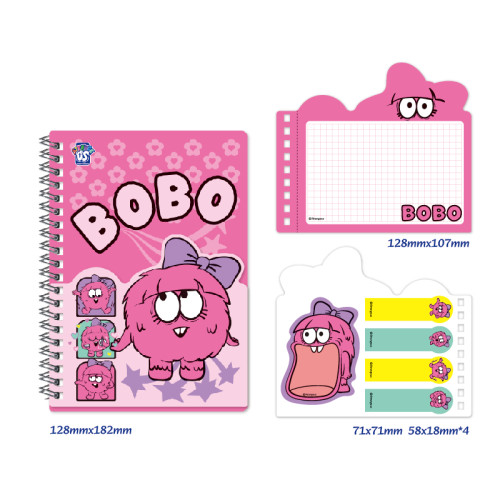 Monster Wire Notebook With Sticky Notes