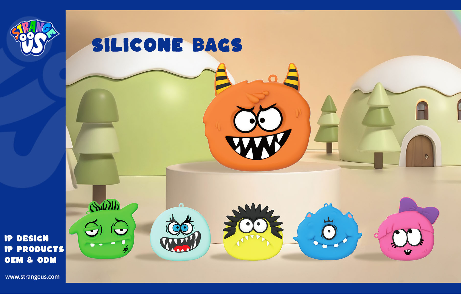 Cute Monster Click Pens