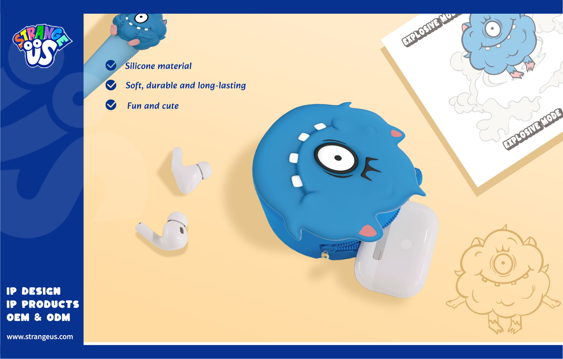 Cute Monster Click Pens