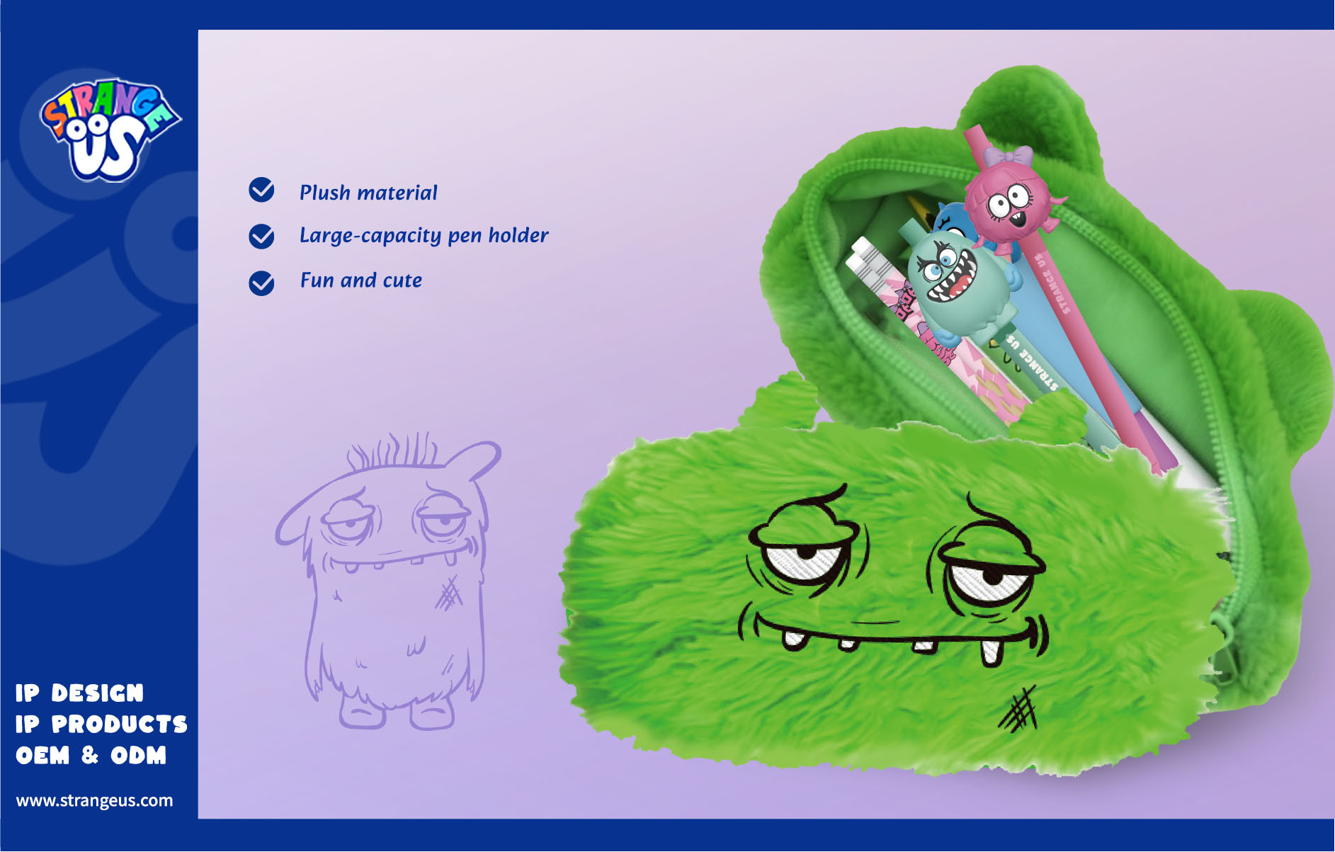 Cute Monster Click Pens