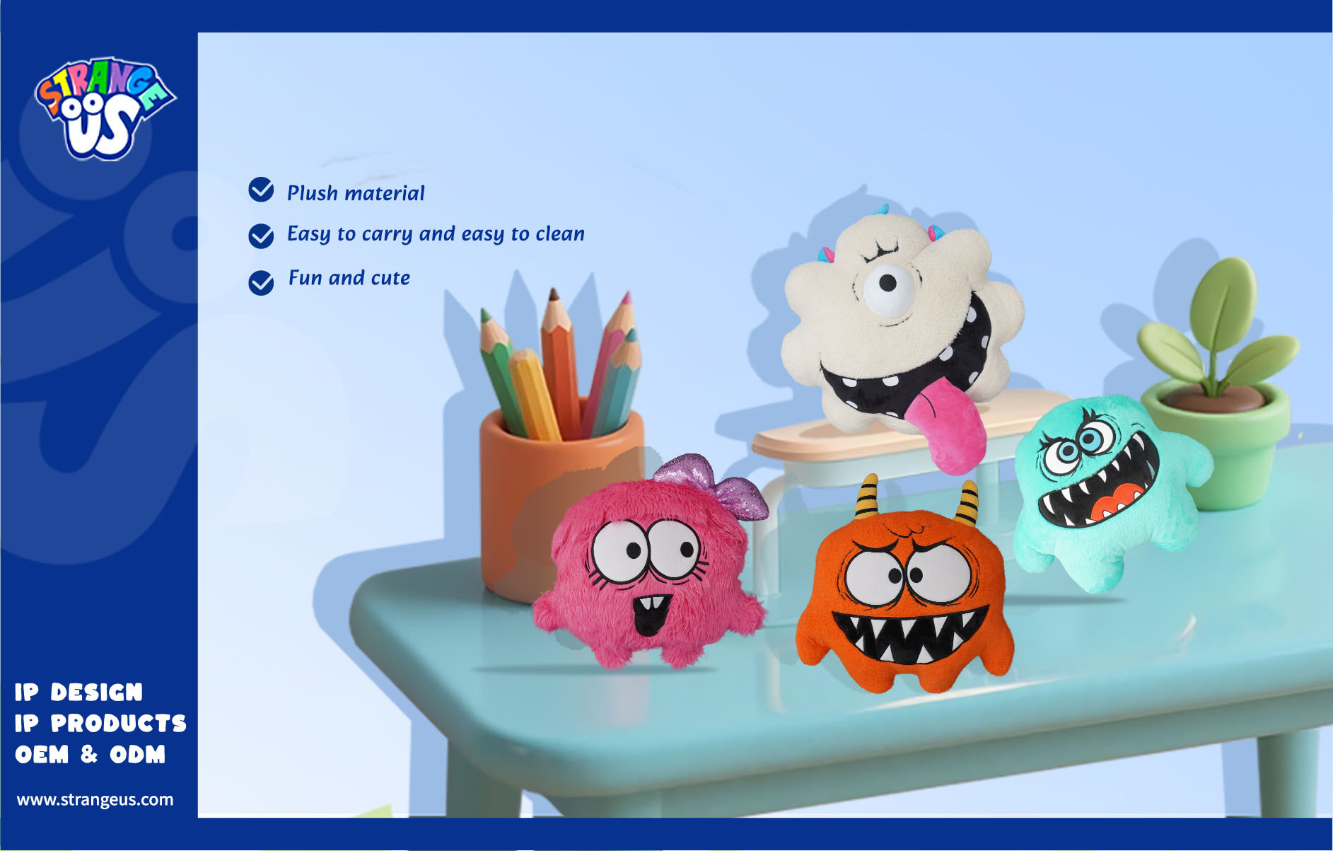 Cute Monster Click Pens