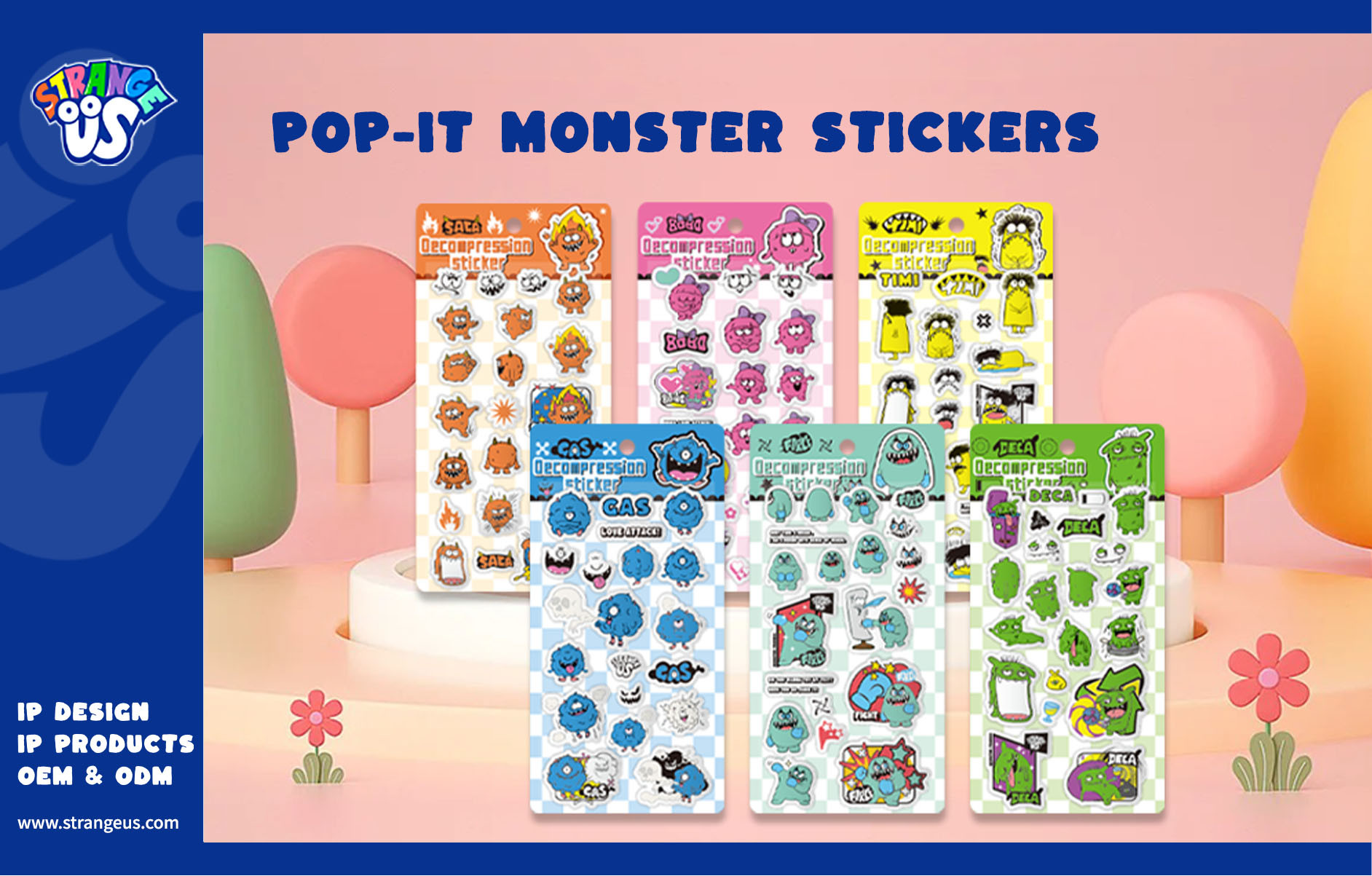 Cute Monster Click Pens