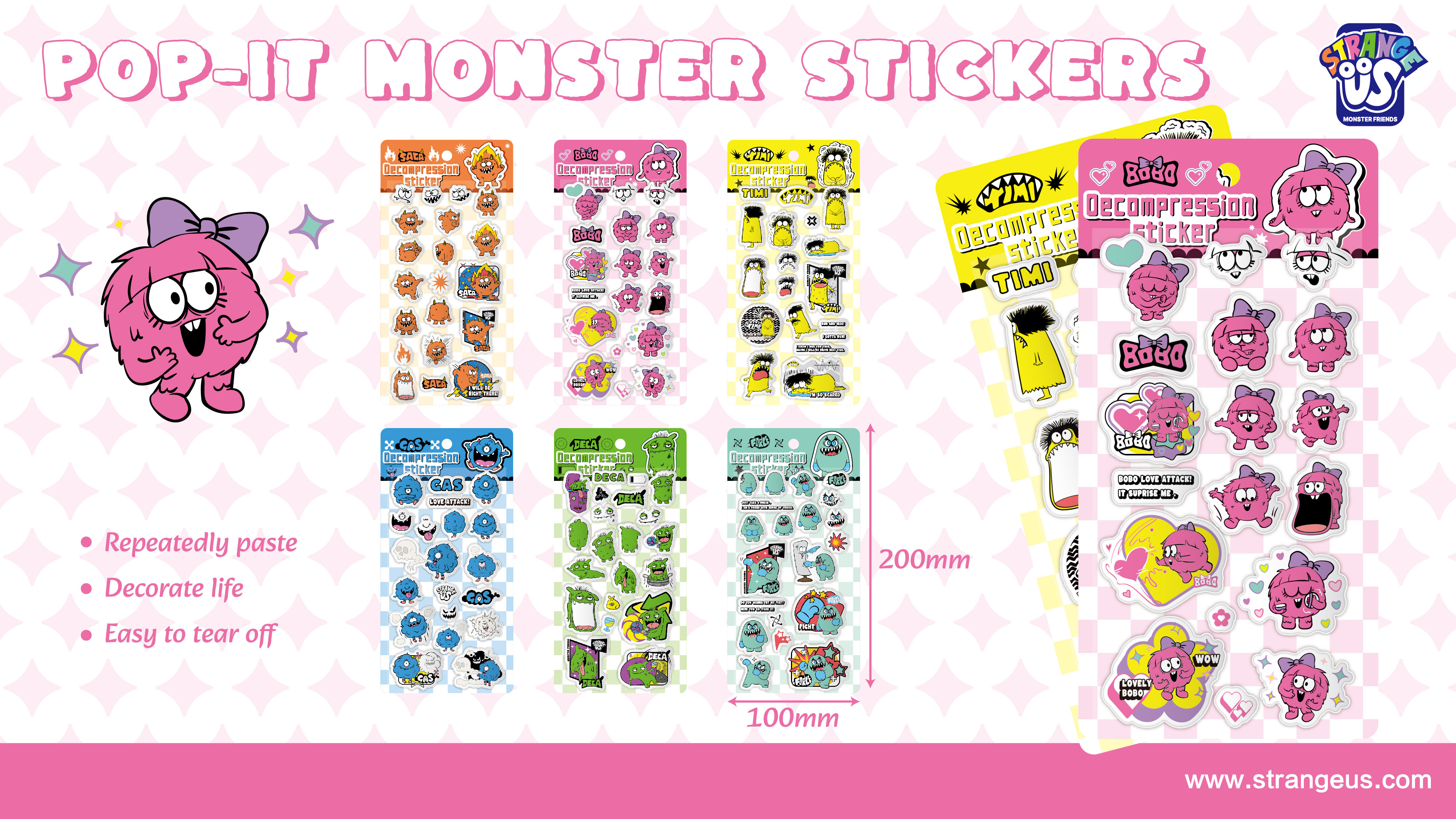 Cute Monster Click Pens