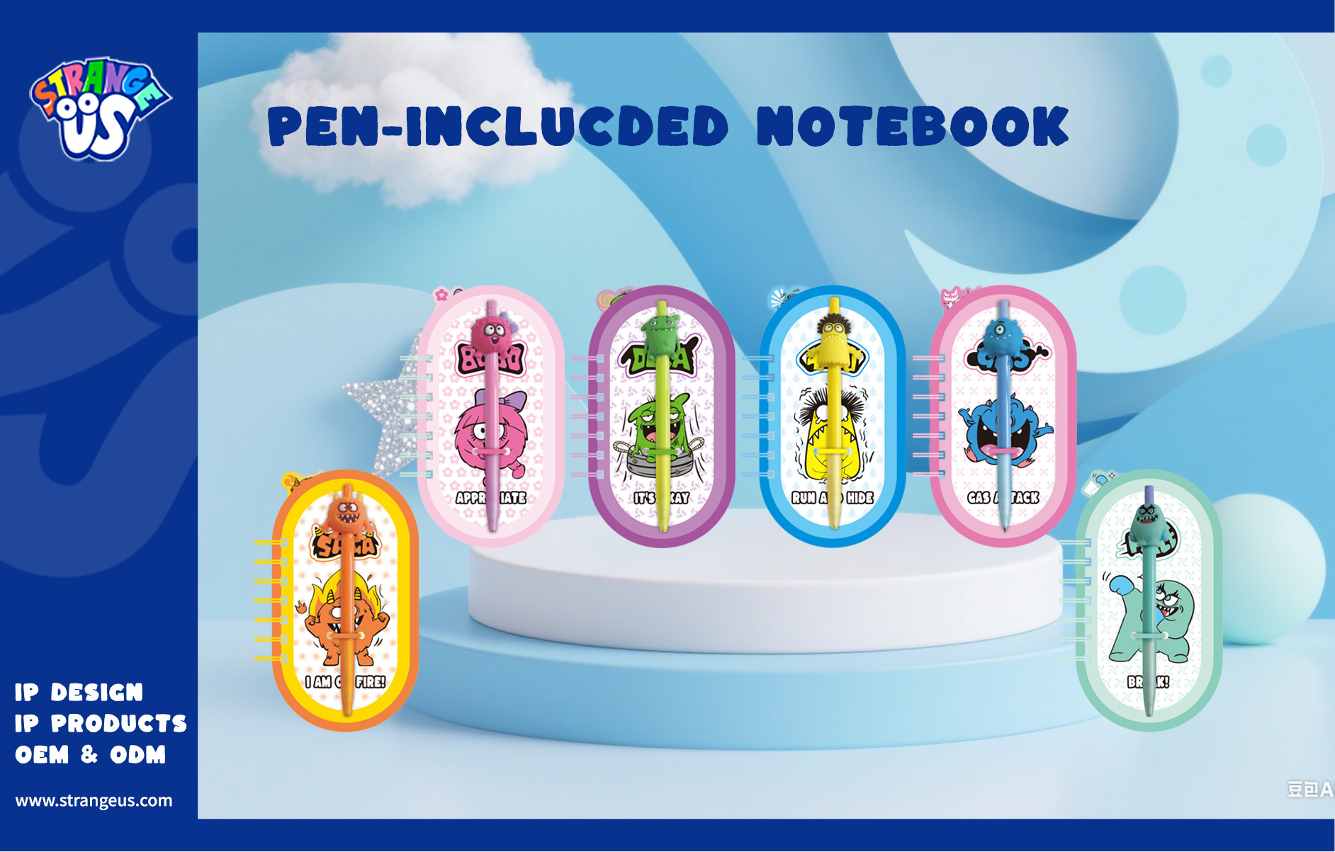 Cute Monster Click Pens