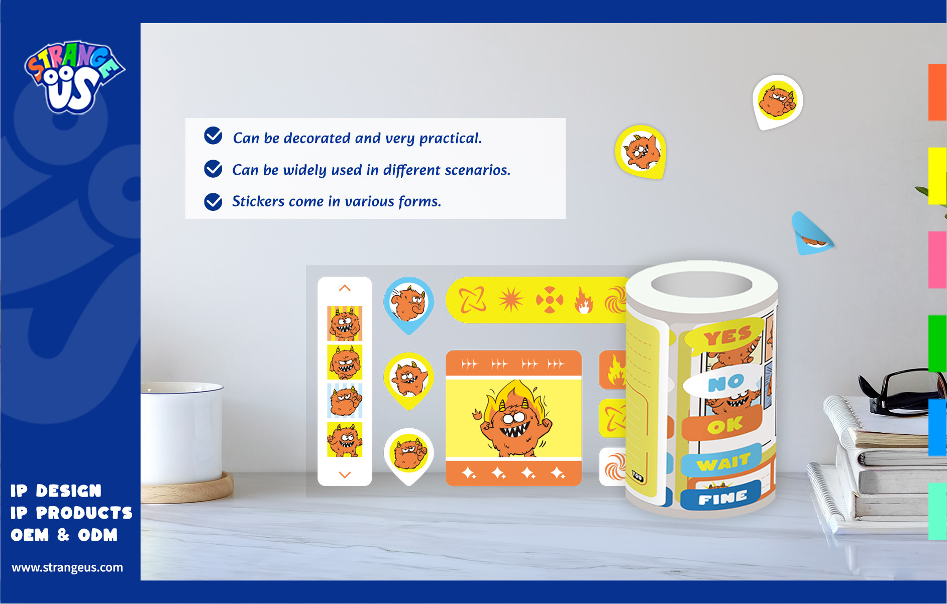 Cute Monster Click Pens