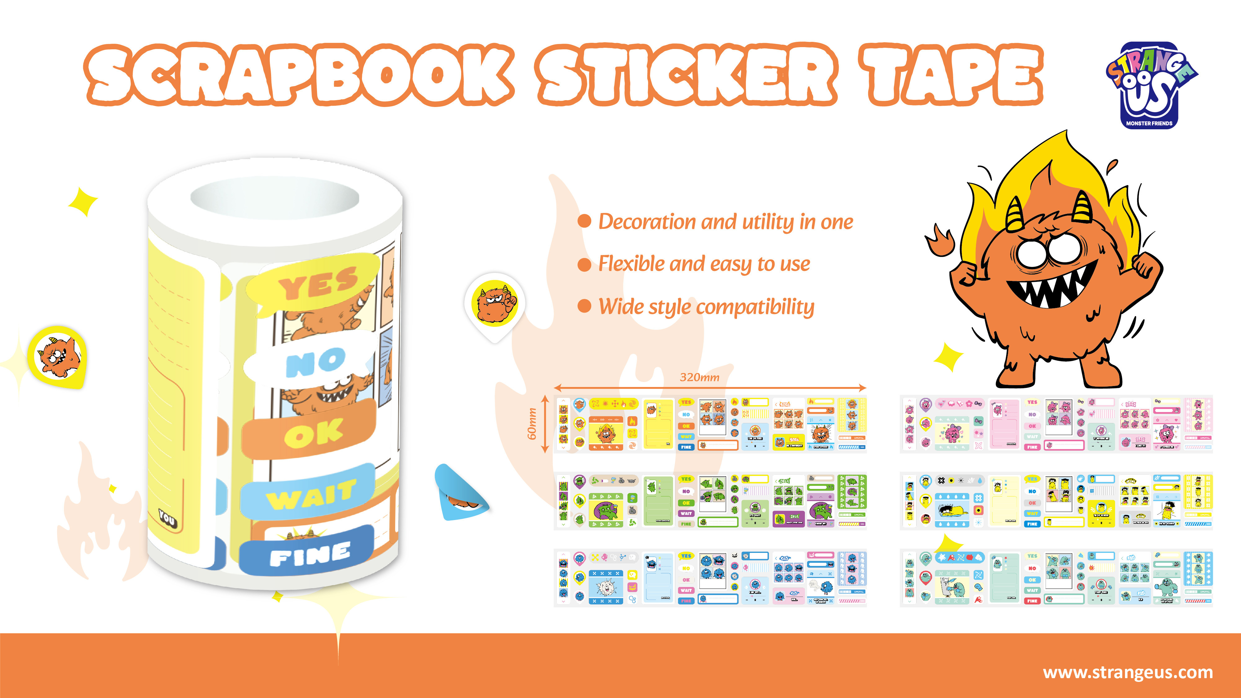 Cute Monster Click Pens