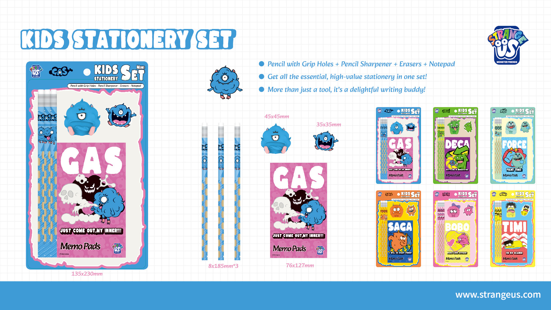 Cute Monster Click Pens