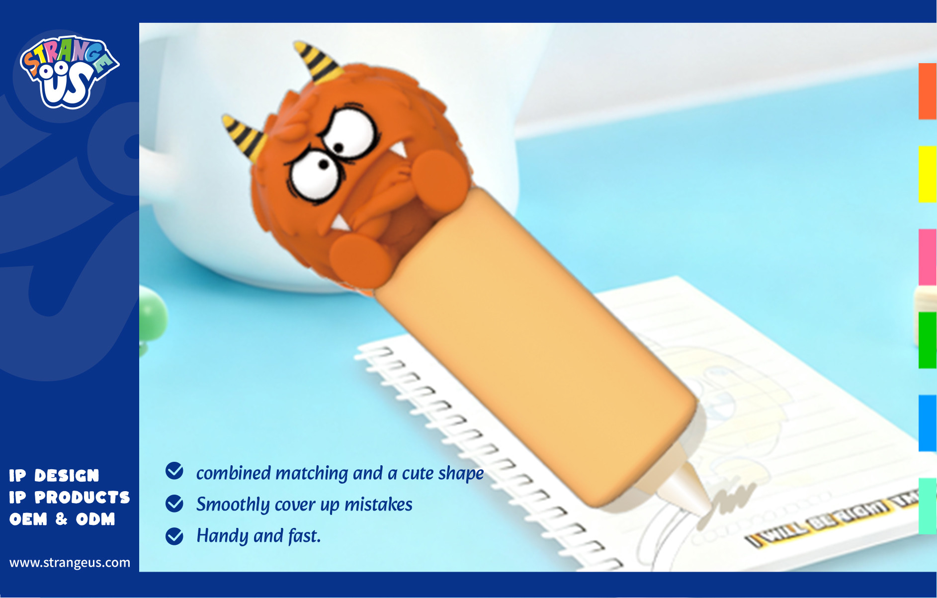 Cute Monster Click Pens