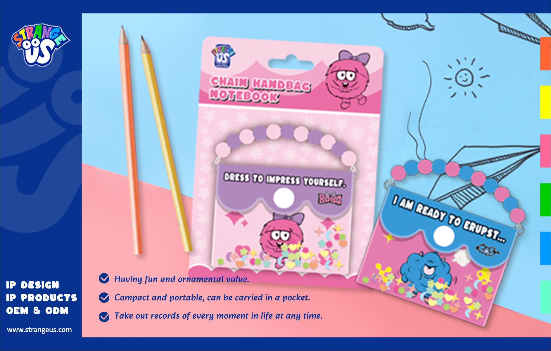 Cute Monster Click Pens