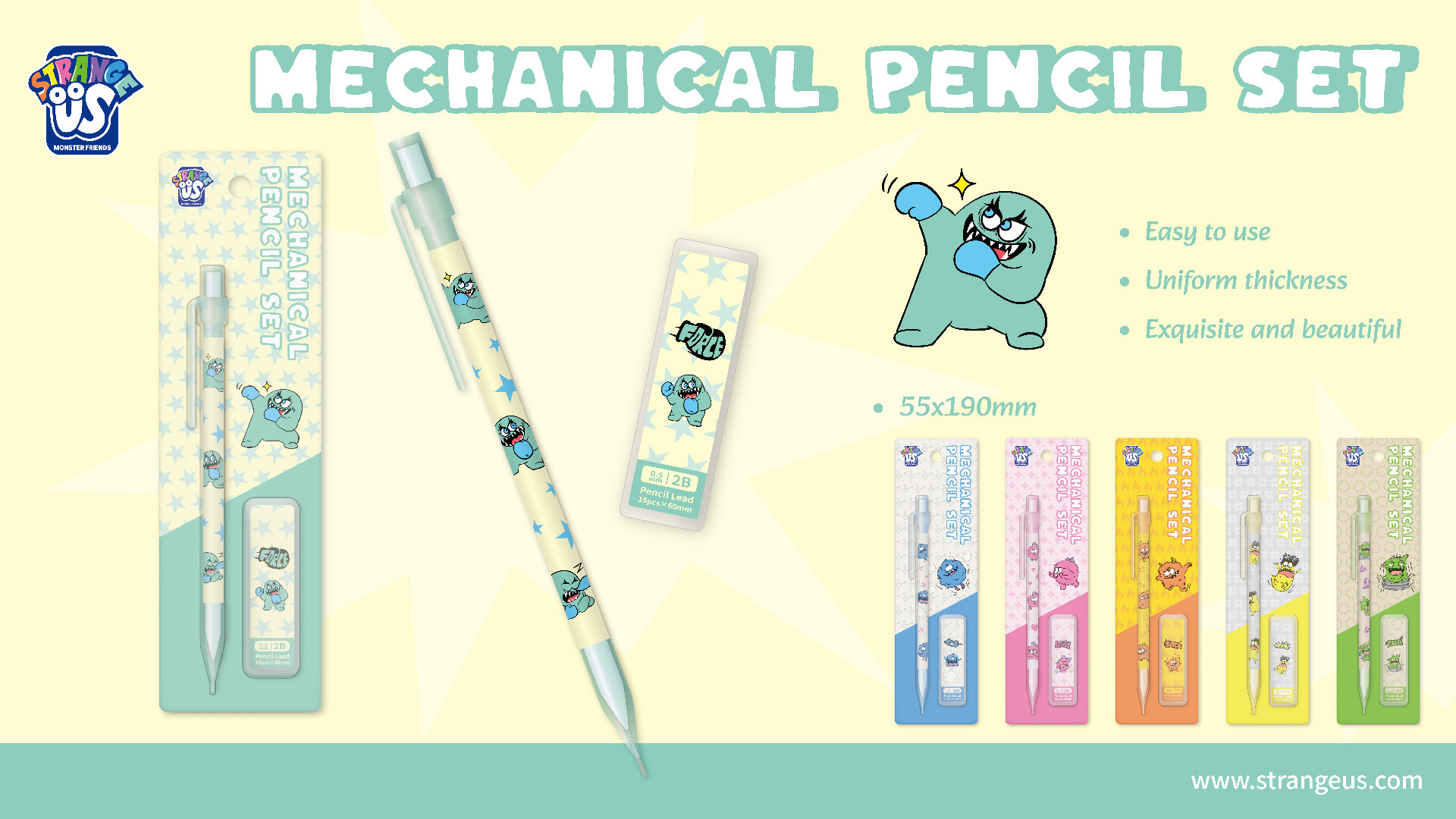 Cute Monster Click Pens