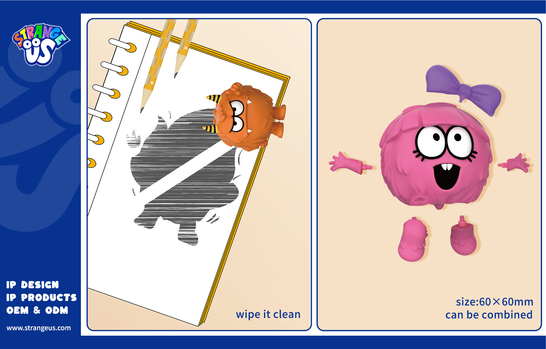 Cute Monster Click Pens