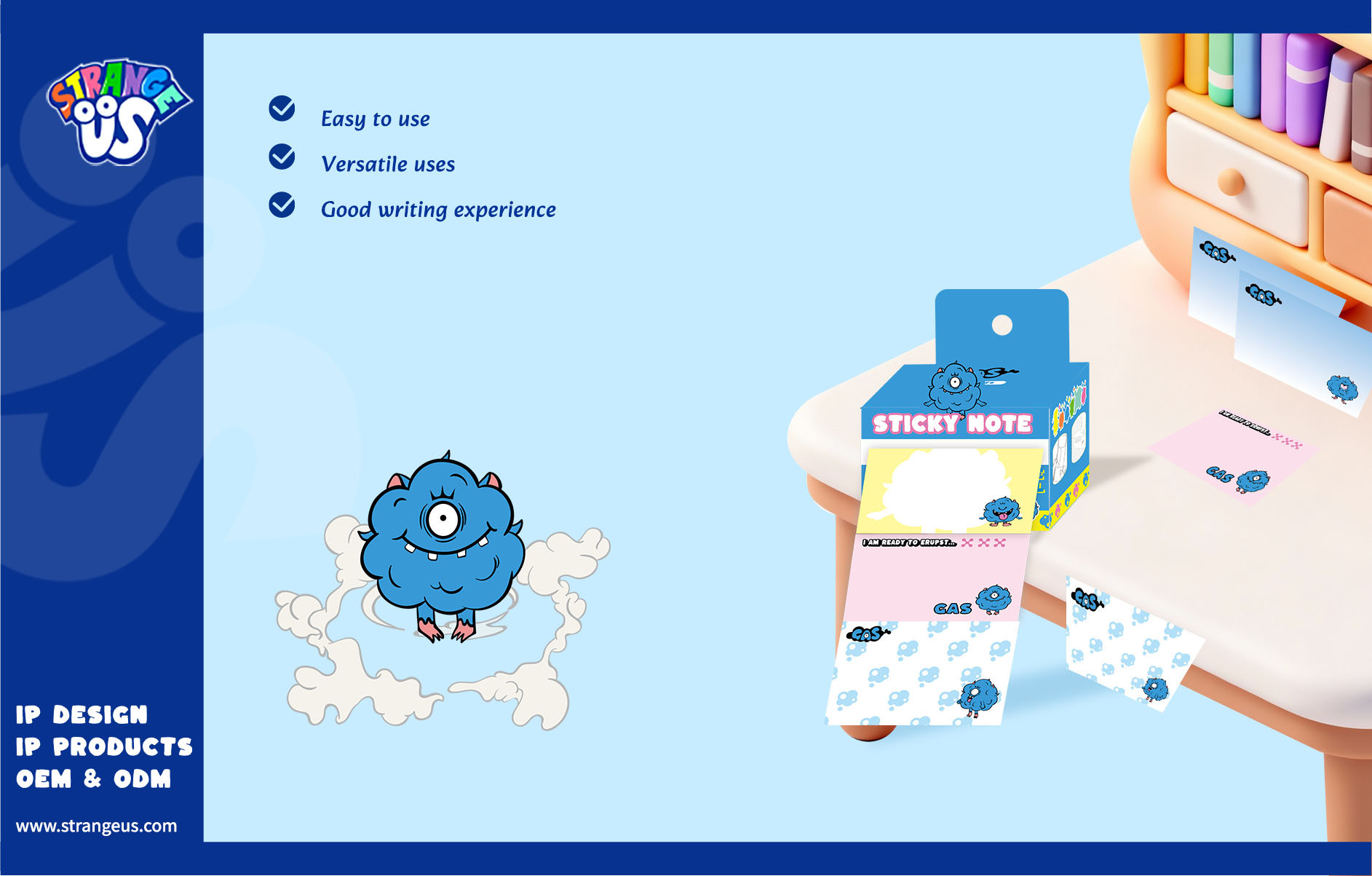 Cute Monster Click Pens