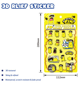 Monster 3D  Puffy Rlief Sticker
