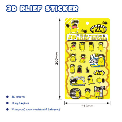 Monster 3D Puffy Rlief Sticker