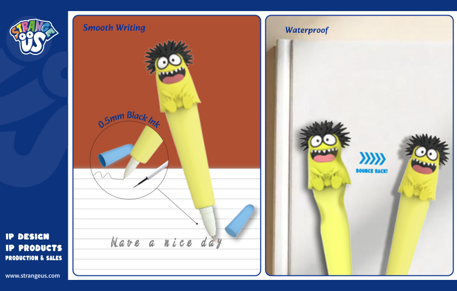 Cute Monster Click Pens