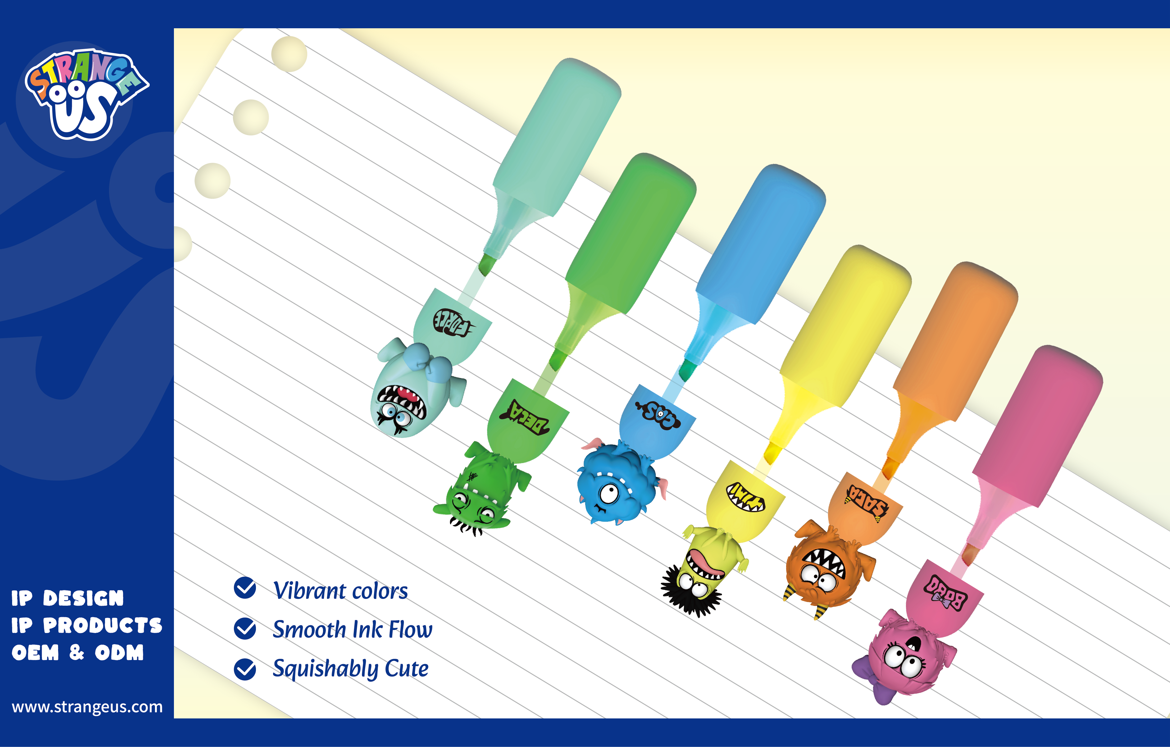 Cute Monster Click Pens