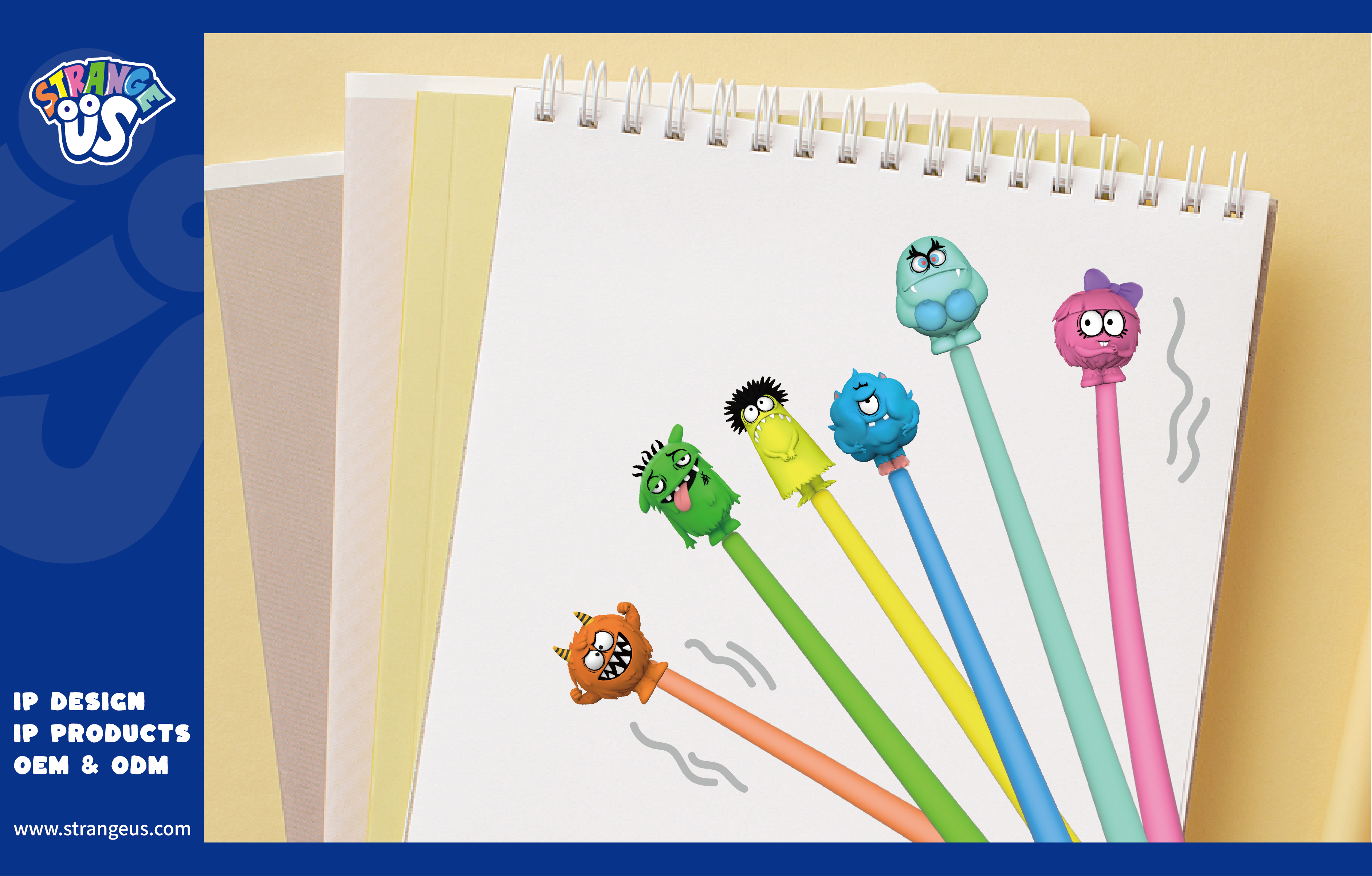 Cute Monster Click Pens