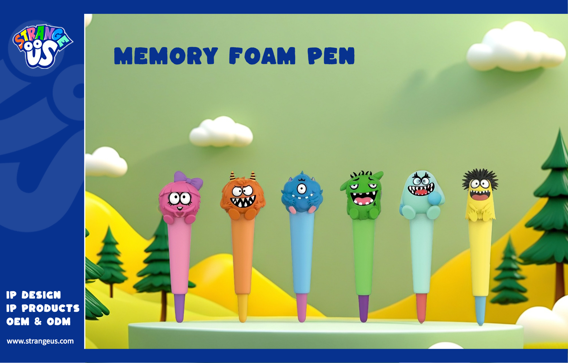 Cute Monster Click Pens