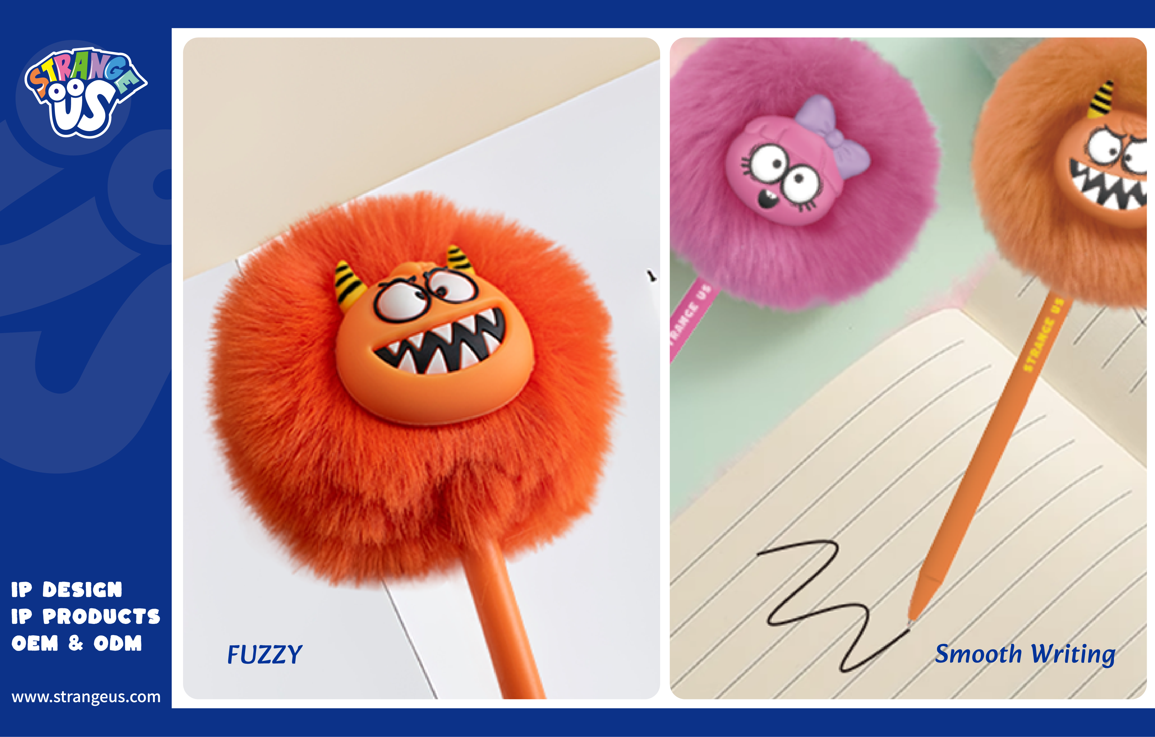 Cute Monster Click Pens