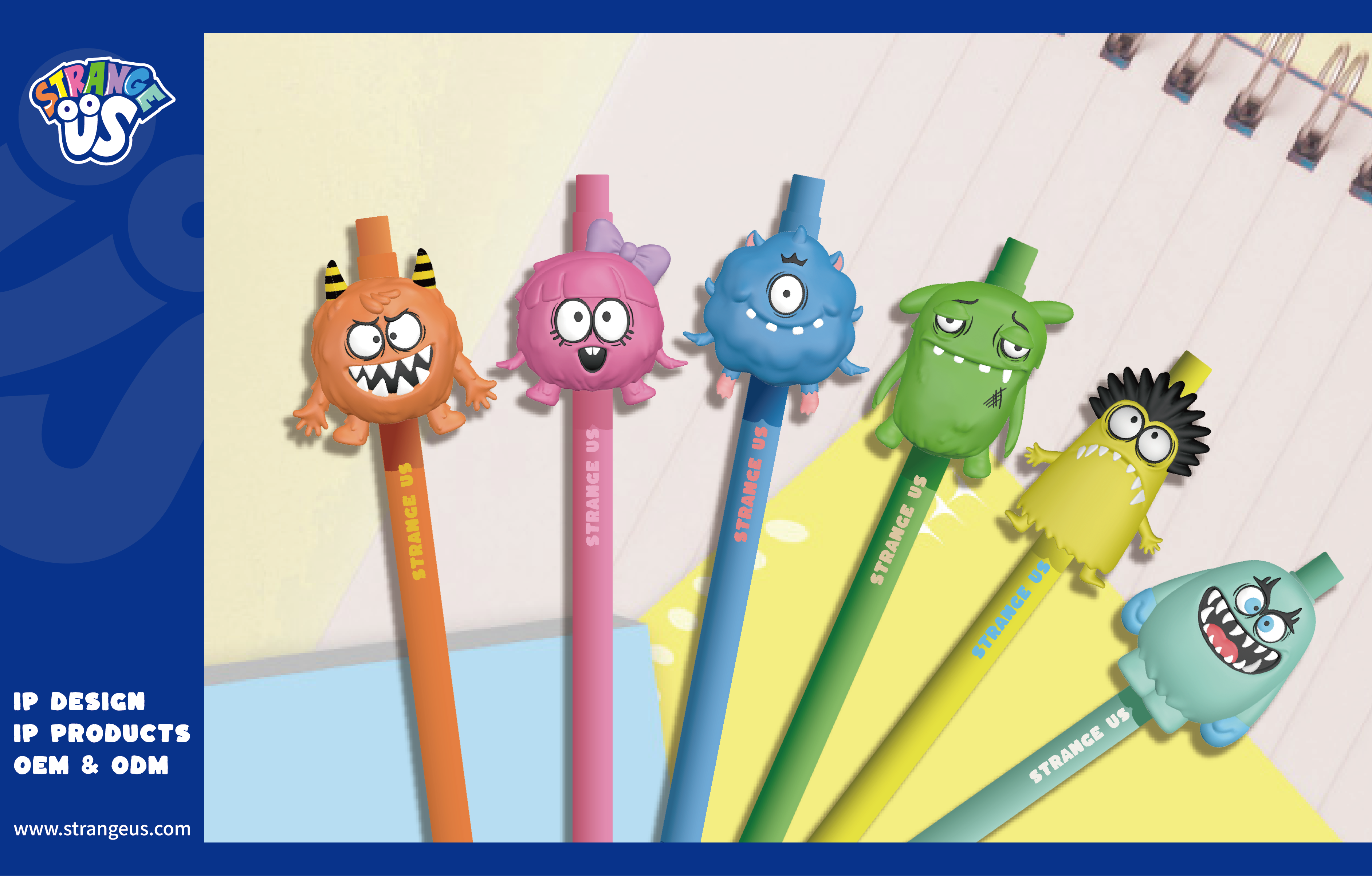 Cute Monster Click Pens