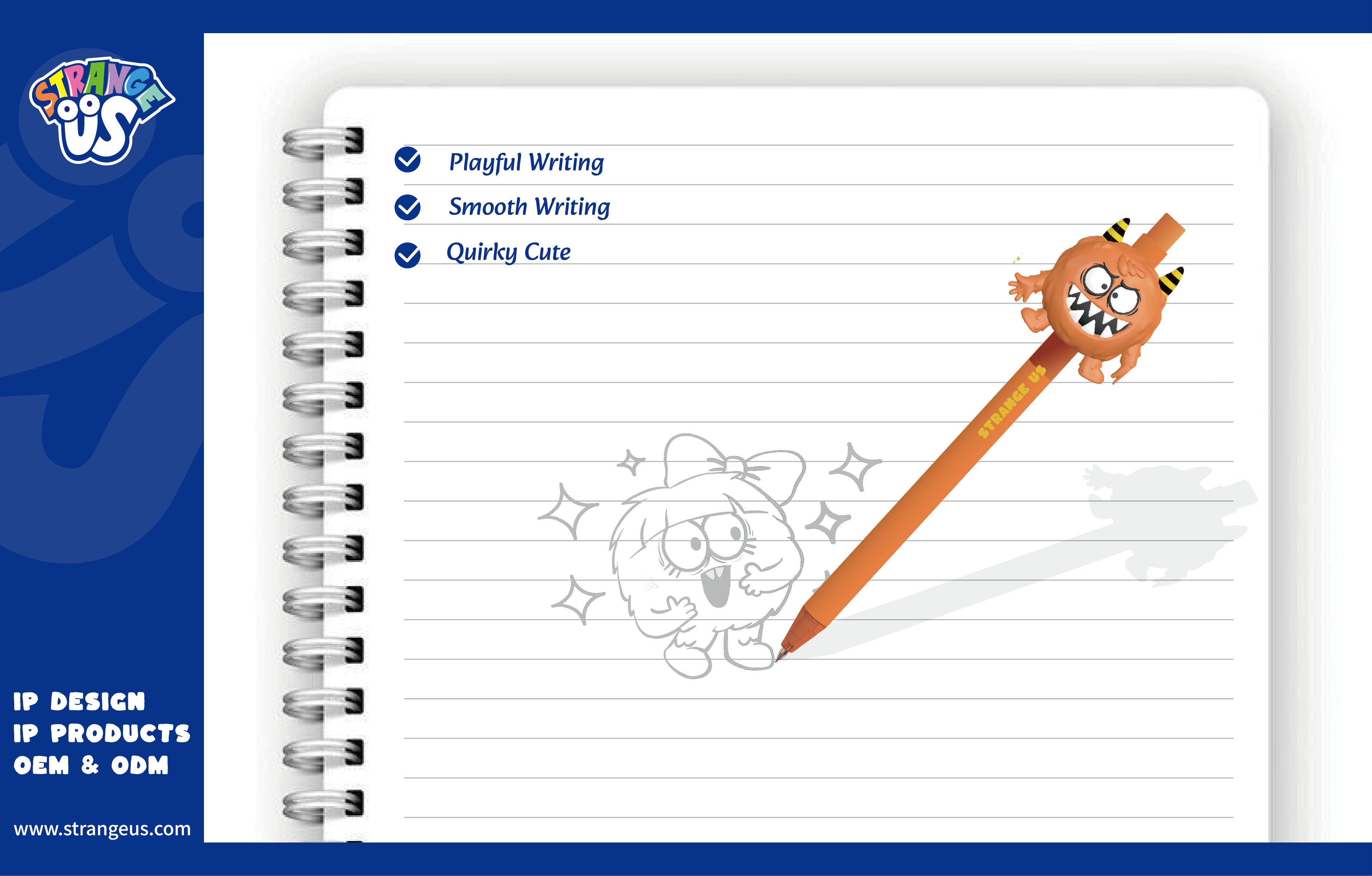 Cute Monster Click Pens