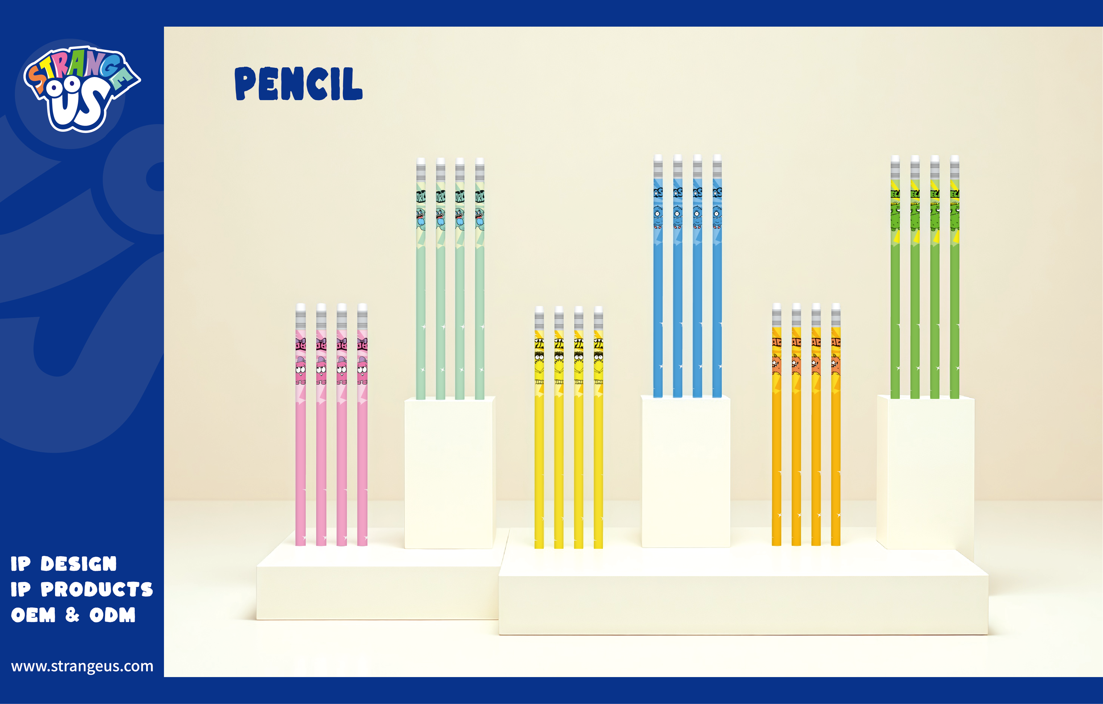 Cute Monster Click Pens