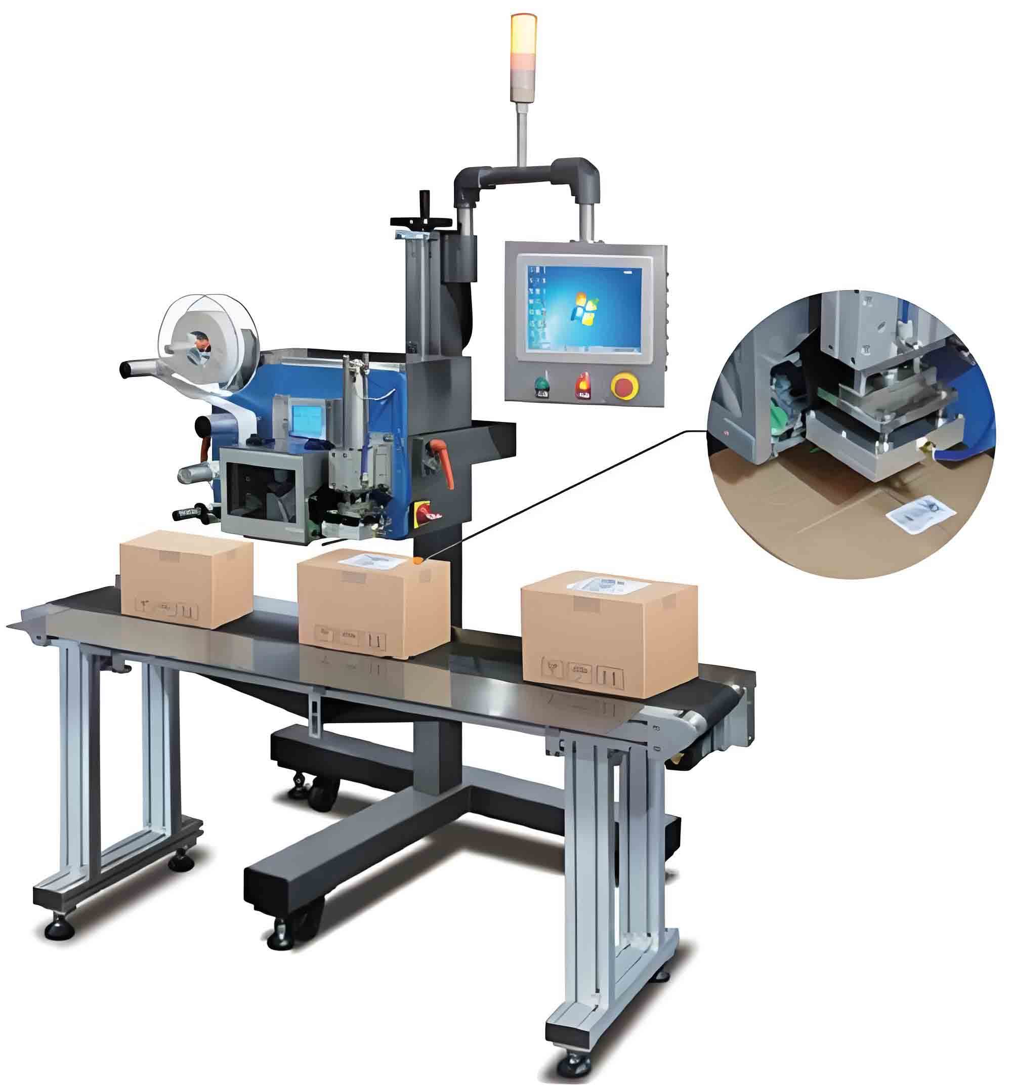 What are the features of the automatic labeling machine?