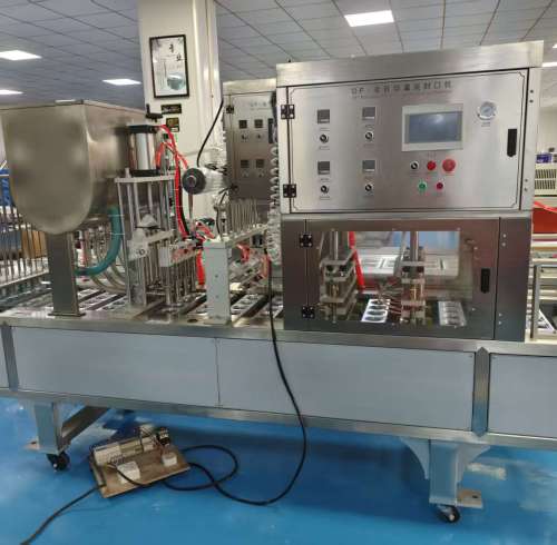 Sri Lanka client's success with our four rows filling and sealing machine for yogurt from Fame Machinery