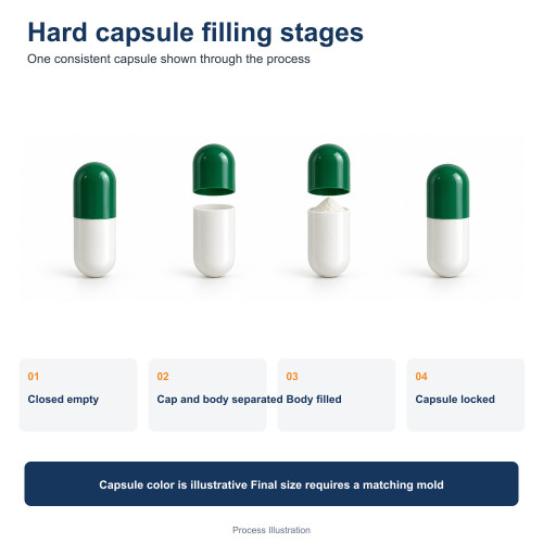Semi Automatic Capsule Filler with Vacuum Separation and Locking for Powder Pellets and Granules