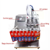 Semi Automatic Spout pouch packaging machine for liquid with four heads