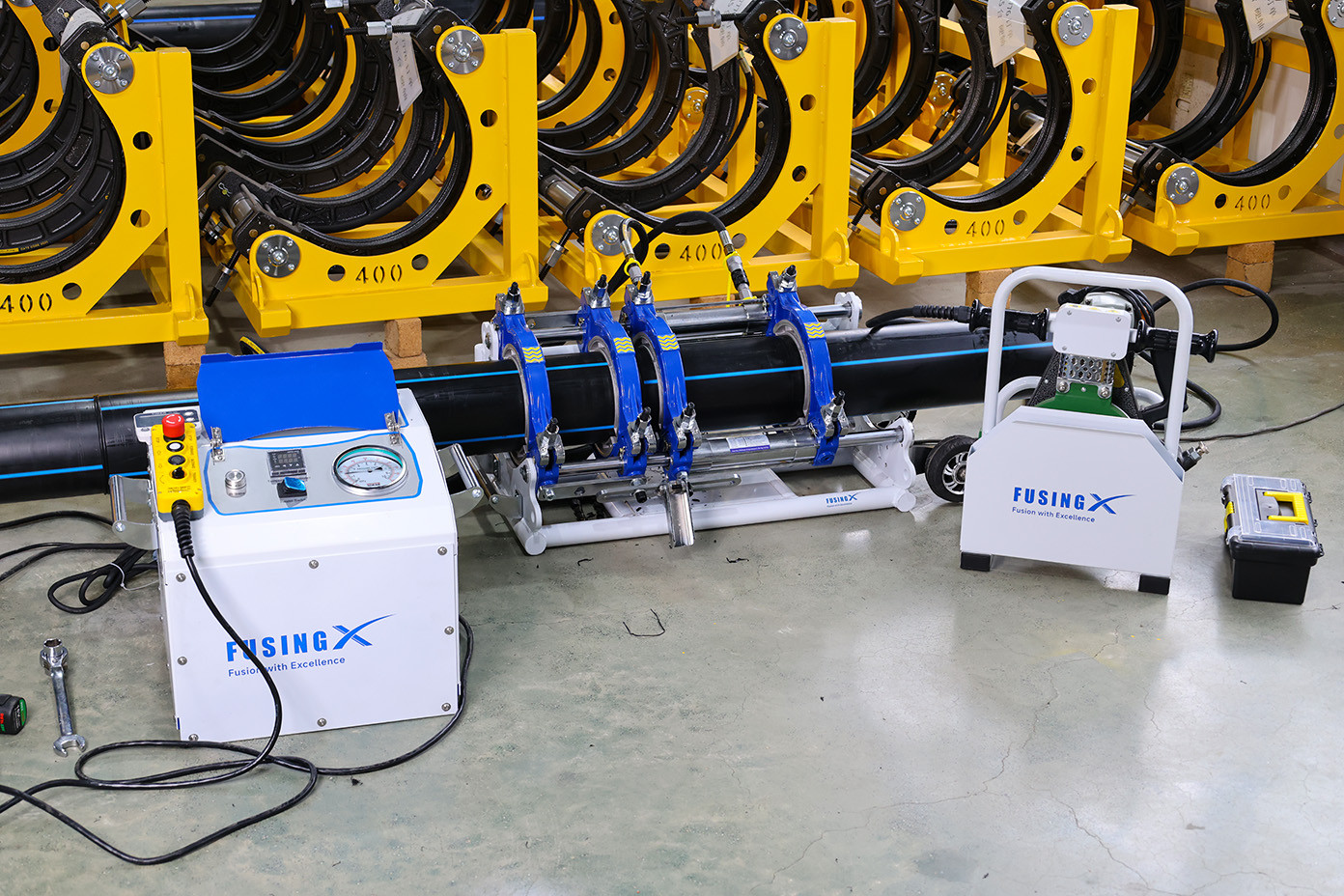 FX200 hydraulic butt fusion machine complete workshop welding setup