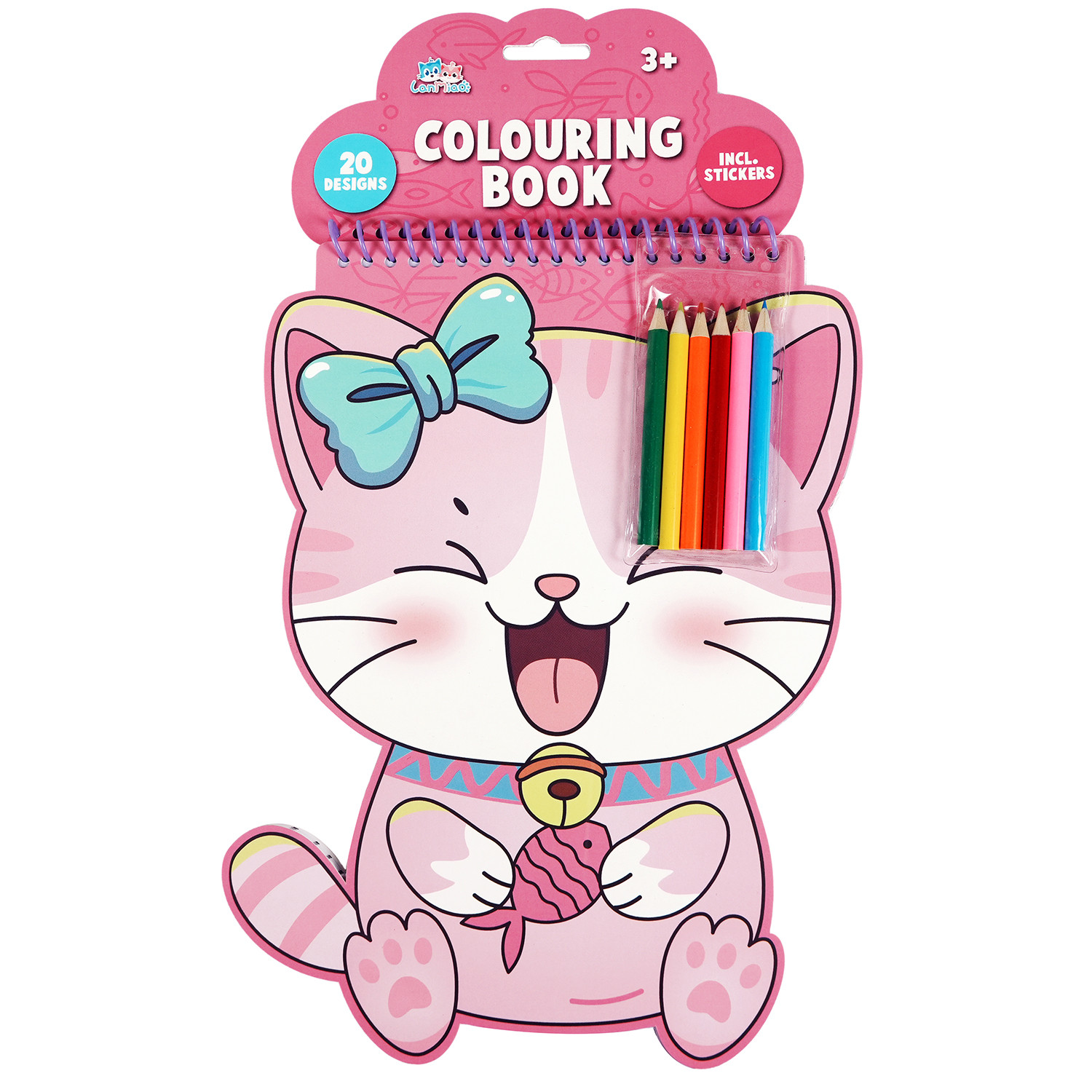 Cute cat shaped coloring book for kids