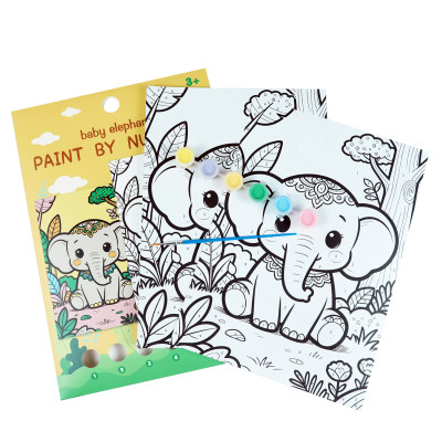 Baby Elephant Paint-by-Number Kit