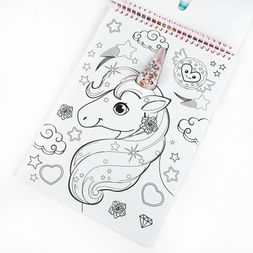 Pastel Shimmer Unicorn coloring book