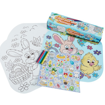 Easter Bunny Hop Colouring Placemat Activity Set