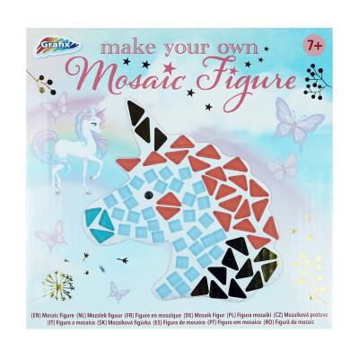 Large Unicorn GlassGlow Mosaic Artisan Figure Set