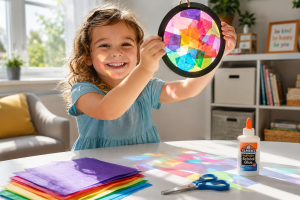 7 Vibrant Tissue Paper Crafts: Boosting Kids' Color Perception (Without the Mess!)