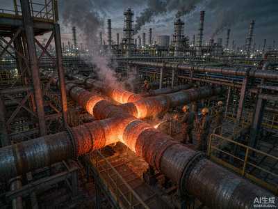 Worker in protective gear spraying high-temperature ceramic coating onto metal boiler tubes