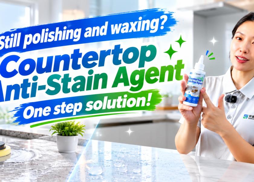 Still polishing and waxing? A countertop stain protector does it all in one step!
