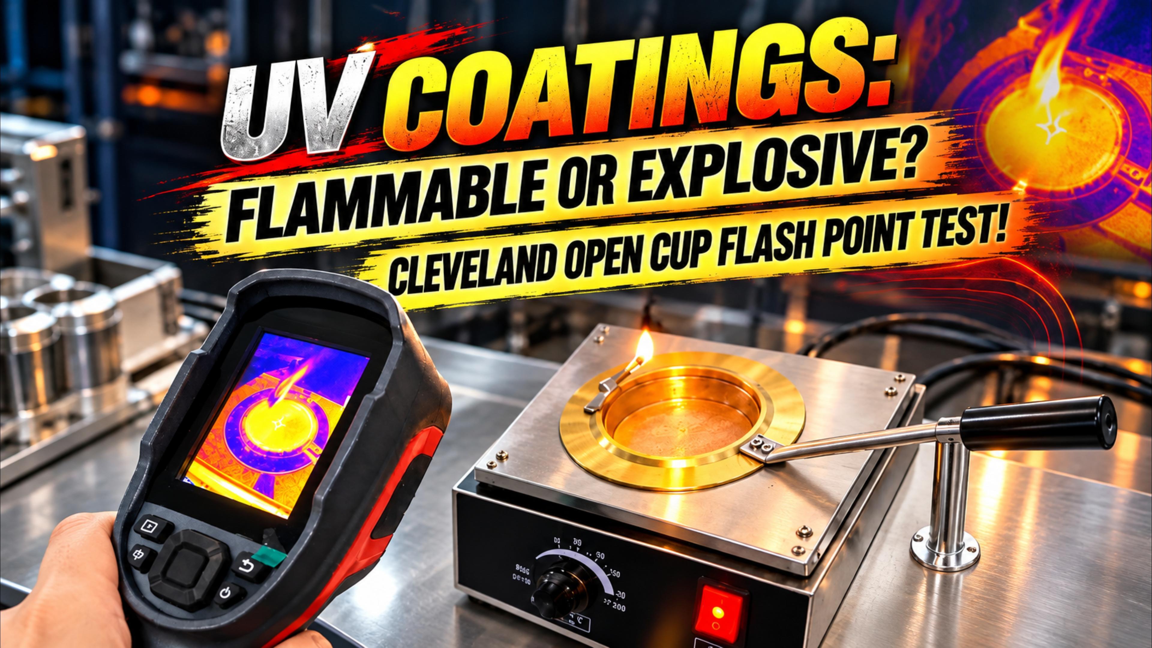 Are UV coatings flammable and explosive? Let's test their flash point with the Cleveland open cup!