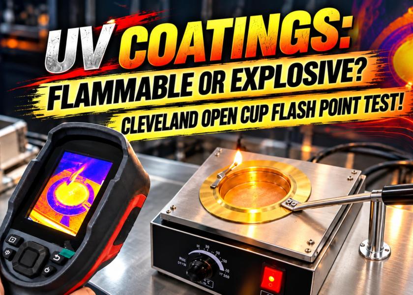 Are UV coatings flammable and explosive? Let's test their flash point with the Cleveland open cup!