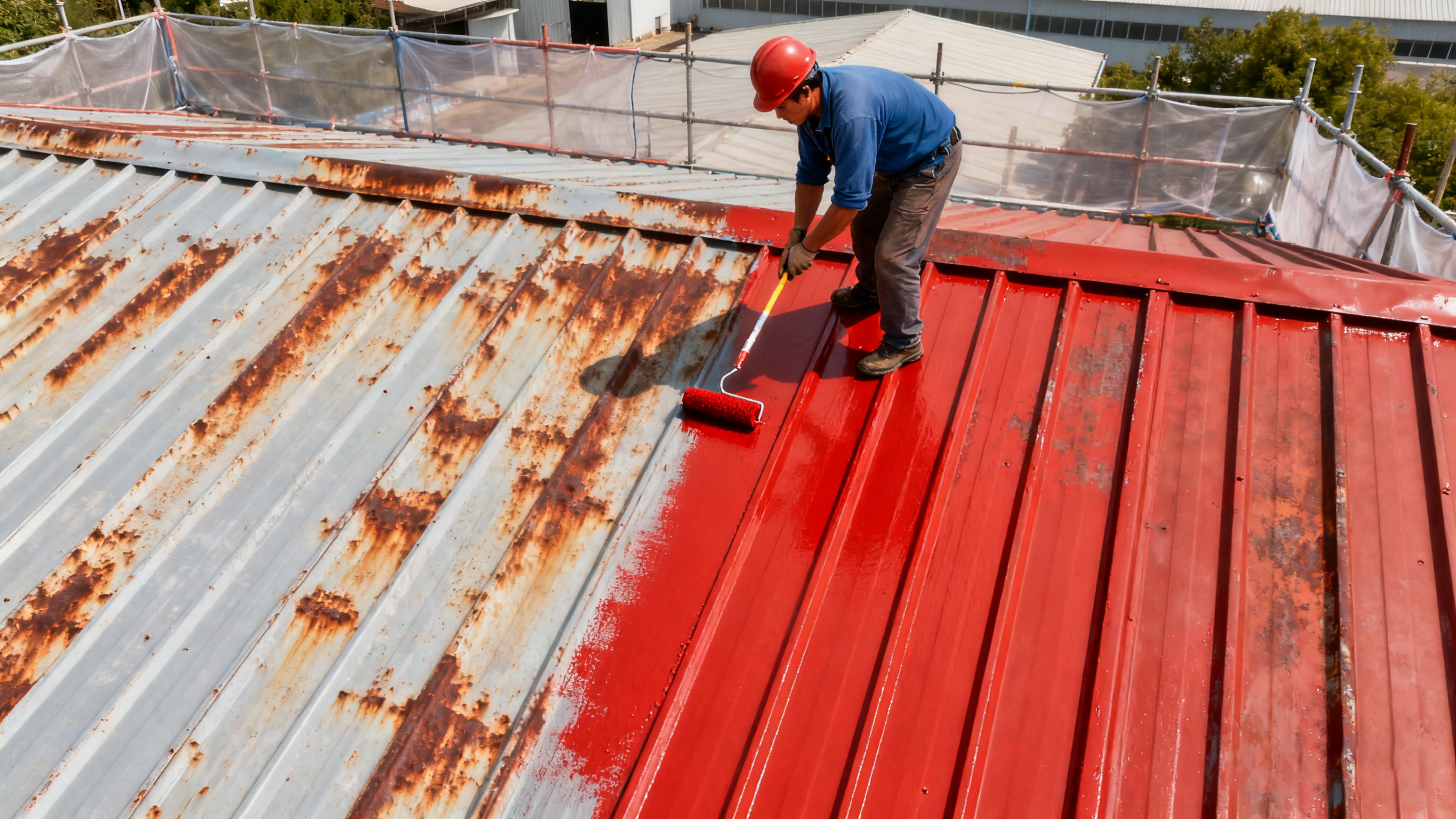 How to Restore an Aging Color Steel Roof with Acrylic Paint